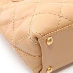 Chanel Beige Leather Wild Stitch Tote Bag