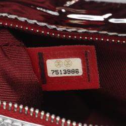 Chanel Navy Red Canvas Chocolate Bar Tote Bag