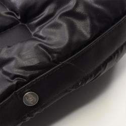 Pre Owned Chanel Black Nylon Coco Tweed Doudoune Bowling Bag