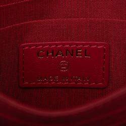 Chanel Red Lambskin Romance Wallet On Chain