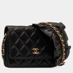 Chanel Red Lambskin Romance Wallet On Chain