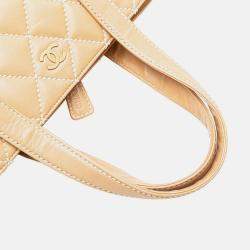 Chanel Beige/Brown CC Lambskin Wild Stitch Handbag