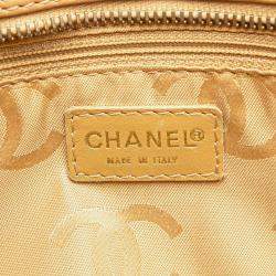 Chanel Beige/Brown CC Lambskin Wild Stitch Handbag