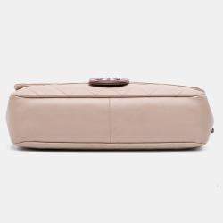 Pre Owned Chanel Beige Large Quilted Lambskin Country Chic Flap