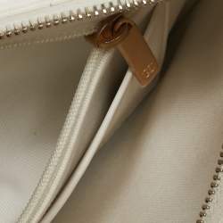 Chanel White Quilted Leather CC Chain Around Hobo