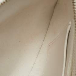 Chanel White Quilted Leather CC Chain Around Hobo