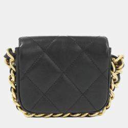 Pre Owned Chanel Black Leather Shoulder Bag