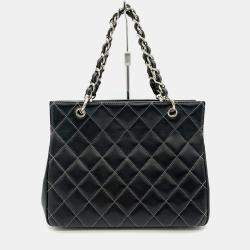 Chanel Black Lambskin Shopper Tote Bag