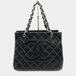 Chanel Black Lambskin Shopper Tote Bag