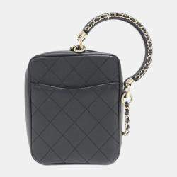 Pre Owned Chanel Black Leather Bag