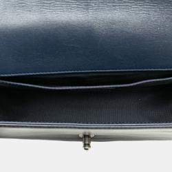 Chanel Navy Lambskin Boy Chain Shoulder Bag