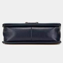 Chanel Navy Lambskin Boy Chain Shoulder Bag