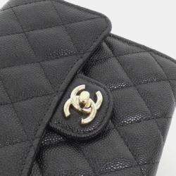 Pre Owned Chanel Black Leather Chain Clutch Shoulder Bag