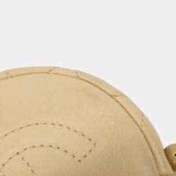 Pre Owned Chanel Beige Leather Medium Shoulder Bag
