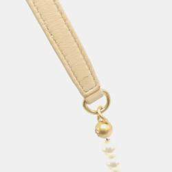Pre Owned Chanel Beige Leather Medium Shoulder Bag