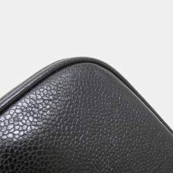 Pre Owned Chanel Black Caviar CC Vanity Train Case 