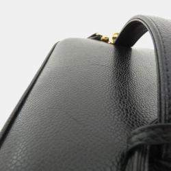 Pre Owned Chanel Black Caviar CC Vanity Train Case 
