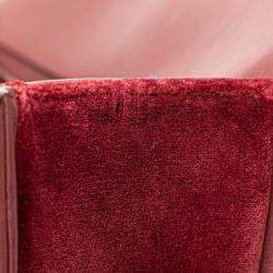 Pre Owned Chanel Burgundy Velvet Medium Velvet Boy Bag