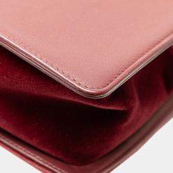 Pre Owned Chanel Burgundy Velvet Medium Velvet Boy Bag