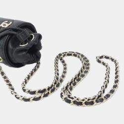 Pre Owned Chanel Black Quilted Mini Bucket Shoulder Bag