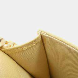 Chanel Yellow Quited Leather Chain Clutch