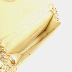 Chanel Yellow Quited Leather Chain Clutch
