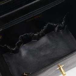 Chanel Black Caviar Skin Coco Mark Vanity Bag