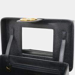 Chanel Black Caviar Skin Coco Mark Vanity Bag