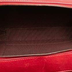 Pre Owned Chanel Red Small Quilted Glazed Calfskin Coco Boy Camera Bag