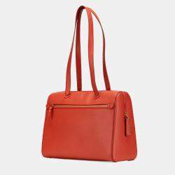 Pre Owned Chanel Orange Grained Calfskin Tote