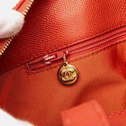 Pre Owned Chanel Orange Grained Calfskin Tote