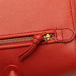 Pre Owned Chanel Orange Grained Calfskin Tote