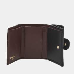 Chanel Black Quilted Caviar Leather CC Flap Card Case