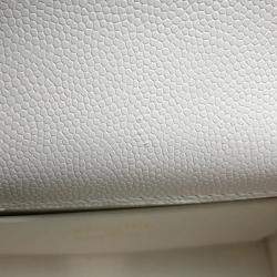 Chanel White Caviar Quilted Micro Coco Handle Clutch With Chain