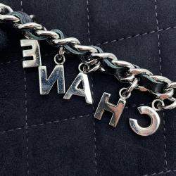 Pre Owned Chanel Black Suede Star Motif Round Chain Shoulder Bag