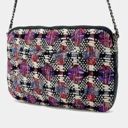 Pre Owned Chanel Black/Multicolor Tweed Lambskin Girl Chain Shoulder Bag