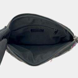 Pre Owned Chanel Black/Multicolor Tweed Lambskin Girl Chain Shoulder Bag