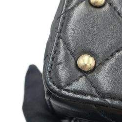 Pre Owned Chanel Black Lambskin Matelasse Vanity Chain Shoulder Bag 