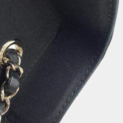 Pre Owned Chanel Black Lambskin Matelasse Vanity Chain Shoulder Bag 
