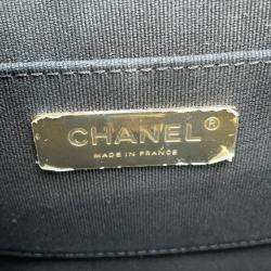 Pre Owned Chanel Black Lambskin Matelasse Vanity Chain Shoulder Bag 