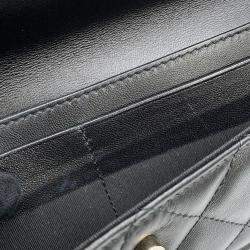 Chanel Black Lambskin Matelasse Clutch Bag 