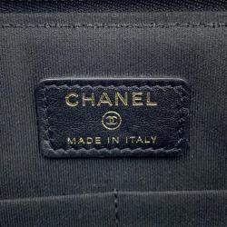 Chanel Black Lambskin Matelasse Clutch Bag 
