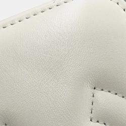 Chanel Matelasse Chain Vanity Bag White Lambskin Rhinestone