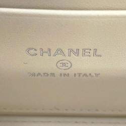 Chanel Matelasse Chain Vanity Bag White Lambskin Rhinestone