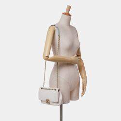 Pre Owned Chanel Blue Pink CC Quilted Calfskin Single Flap