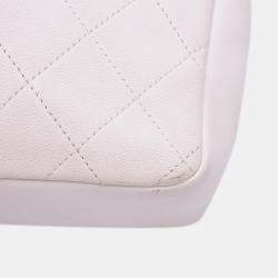 Pre Owned Chanel Blue Pink CC Quilted Calfskin Single Flap