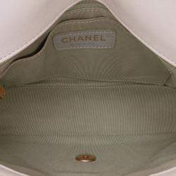 Pre Owned Chanel Blue Pink CC Quilted Calfskin Single Flap