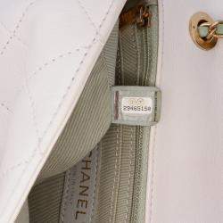 Pre Owned Chanel Blue Pink CC Quilted Calfskin Single Flap