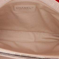 Pre Owned Chanel Red Large Quilted Shiny Lambskin Burgundy Rocks Flap