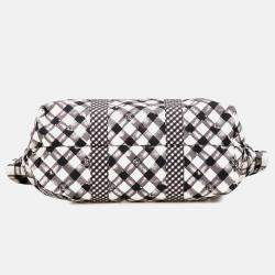 Pre Owned Chanel Black/White Printed Canvas Gingham Weekender Tote